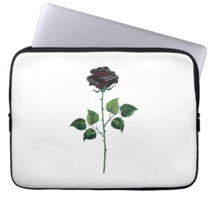 Zwart roos laptop sleeve