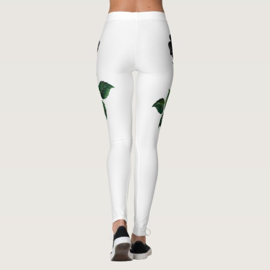 Zwart roos leggings (Achterkant)