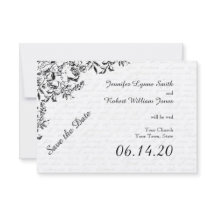 Zwart Roos Liefdesbrief Bruiloft Save the Date