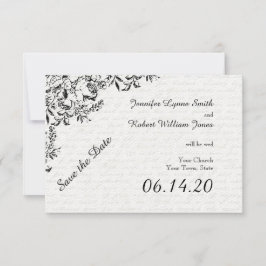 Zwart Roos Liefdesbrief Bruiloft Save the Date