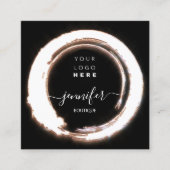 Zwart Roos Lijst Custom QR LOGO SHOP Vierkante Visitekaartje (Voorkant)