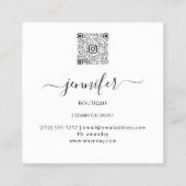 Zwart Roos Lijst Custom QR LOGO SHOP Vierkante Visitekaartje (Achterkant)