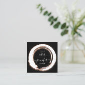 Zwart Roos Lijst Custom QR LOGO SHOP Vierkante Visitekaartje (Staand voorkant)