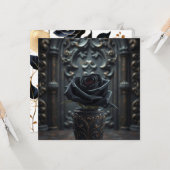 Zwart Roos met gotische achtergrond Kaart (Voorkant / Achterkant in situ)