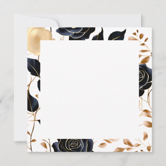 Zwart Roos met gotische achtergrond Kaart (Achterkant)