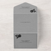 zwart roos met grijs kraftpapier all in one uitnodiging (Buitenkant)