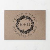  zwart roos met kraftkarton drieluik uitnodiging (Cover)