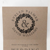  zwart roos met kraftkarton drieluik uitnodiging (Binnenzijde eerst)