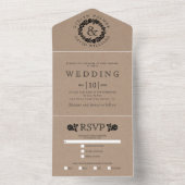  zwart roos met kraftpapier all in one uitnodiging (Binnen)