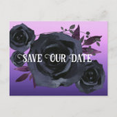 Zwart Roos Paarse foto Opslaan Onze Datum Briefkaart (Voorkant)