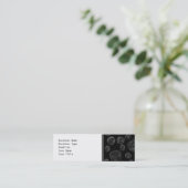 Zwart Roos Patroonontwerp. Mini Visitekaartje (Staand voorkant)