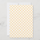 Zwart Roos Peach & White Checkered Verjaardag Kaart (Achterkant)
