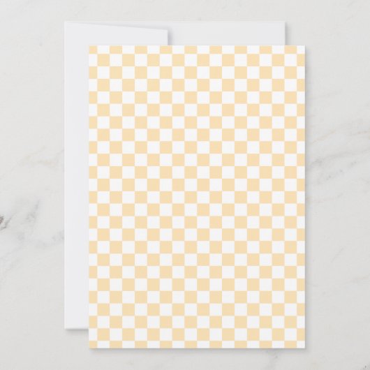 Zwart Roos Peach & White Checkered Verjaardag Kaart (Achterkant)