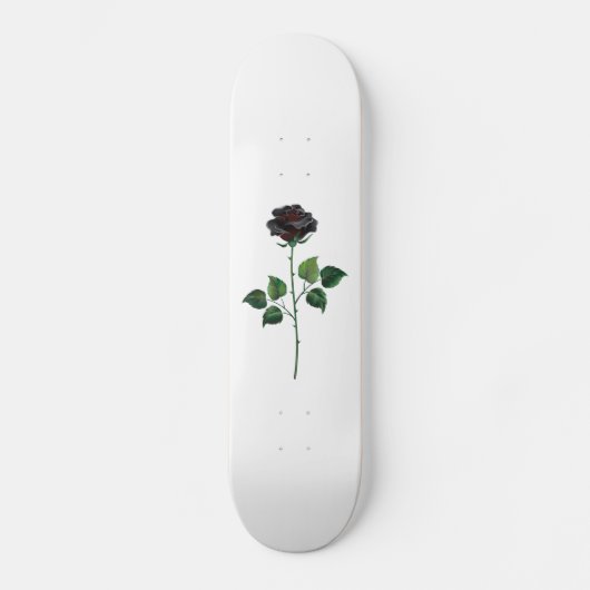 Zwart roos persoonlijk skateboard (Voorkant)
