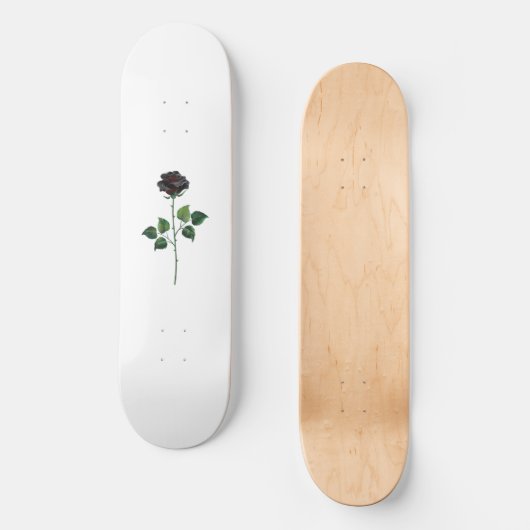 Zwart roos persoonlijk skateboard (Voorkant)