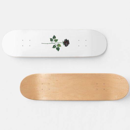 Zwart roos persoonlijk skateboard (Horizontaal)