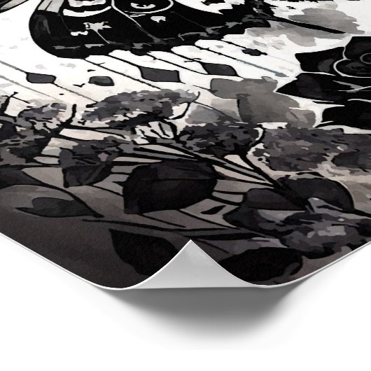 Zwart Roos Poster (Hoek)