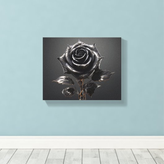 Zwart Roos print (Insitu (Houten vloer))