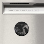 Zwart Roos Ravens Magnet (Insitu (Vaatwasser))