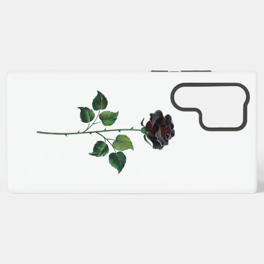 Zwart roos samsung galaxy hoesje (Achterkant horizontaal)