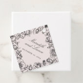  zwart Roos schets bruiloft gunst Bedankjes Labels (In situ)