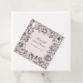  zwart Roos schets bruiloft gunst Bedankjes Labels (In situ)