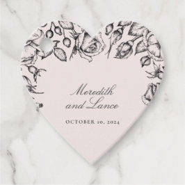  zwart Roos schets bruiloft gunst Bedankjes Labels