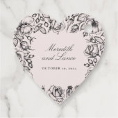  zwart Roos schets bruiloft gunst Bedankjes Labels (Achterkant)