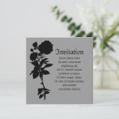 Zwart Roos Silhouette Kaart (Staand voorkant)