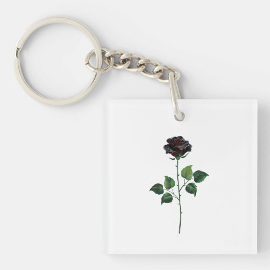 Zwart roos sleutelhanger (voorkant)