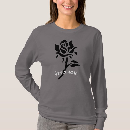 Zwart Roos T-shirt (Voorkant)