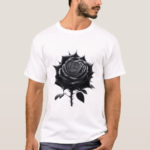 zwart roos t-shirt