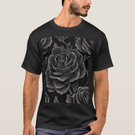 Zwart roos T-shirt