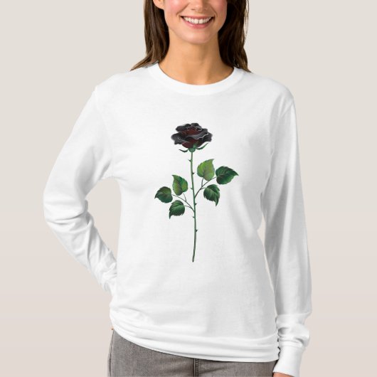Zwart roos t-shirt (Voorkant)