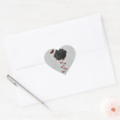 Zwart Roos van liefde Hart Sticker (Envelop)