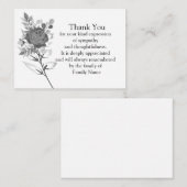 Zwart Roos ventilator na begrafenisdank Notitiekaartje (Voorkant / Achterkant)