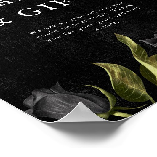 Zwart Roos Vrijgezellenfeest Kaarten en geschenken Poster (Hoek)