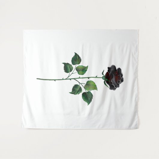 Zwart roos wandkleed (Voorkant (horizontaal))