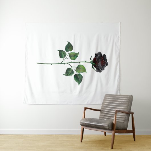 Zwart roos wandkleed (In Situ (horizontaal))