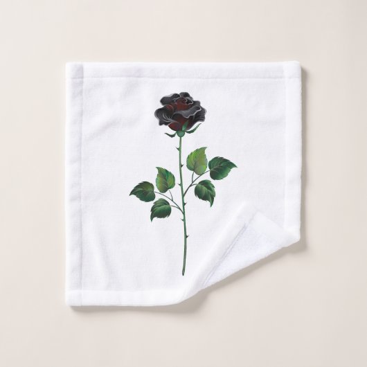 Zwart roos washandje (Wasdoekje)