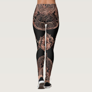Zwart & Rosegold AI kunst Leggings