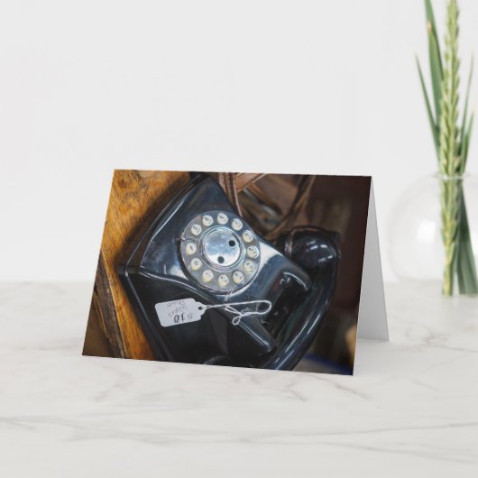  Zwart Roterende Wijzerplaat Telefoon Kaart (Voorkant)