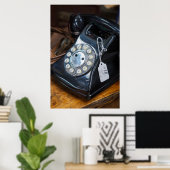  Zwart Roterende Wijzerplaat Telefoon Poster (Thuiskantoor)