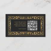 Zwart Royal Sword Wedding Website RSVP QR Code Informatiekaartje (Achterkant)