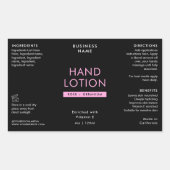 Zwart & Roze 4 OZ Cosmetische Fles Wrapper Label (Voorkant)