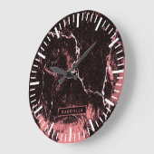 Zwart-roze Abstract Grote Klok (Hoek)