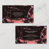 Zwart & Roze Abstract Marmer Visitekaartje (Voorkant / Achterkant)