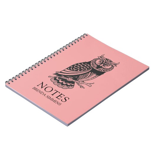 Zwart-roze Abstract Notitieboek (Linkerzijde)