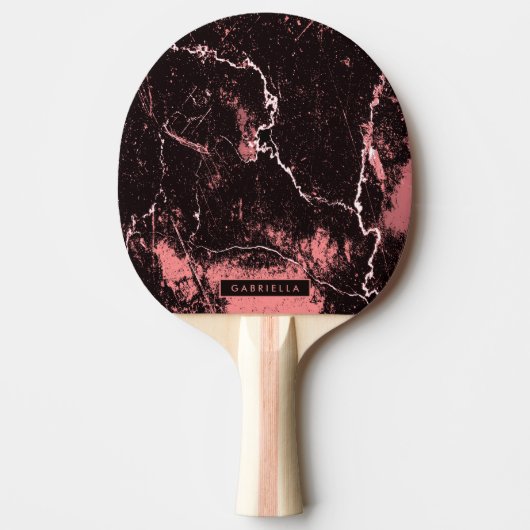 Zwart-roze Abstract Tafeltennisbatje (Voorkant)