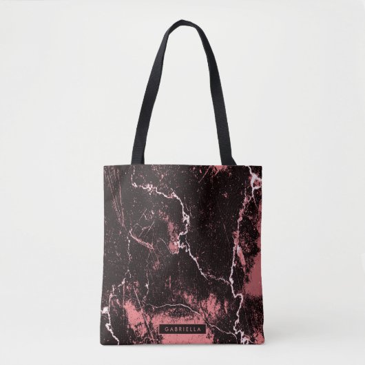 Zwart-roze Abstract Tote Bag (Voorkant)